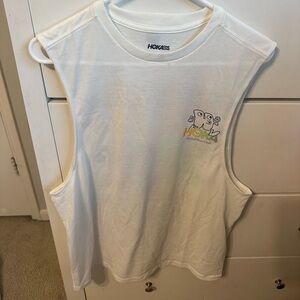Hoka White Sleeveless Tee with Graphic